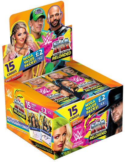 WWE Slam Attax Reloaded 2020 - Booster box of Mega Packs - 24 packets - 360 cards